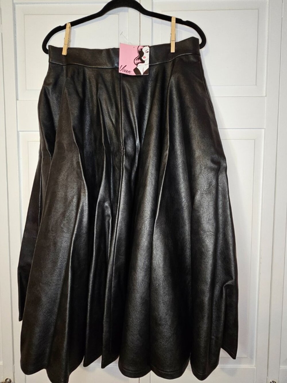 Bad Girl Circle Skirt in Vegan Leather - Vixen by Micheline Pitt - Picture 2 of 5